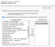 Screenshot: assign profiles to flow